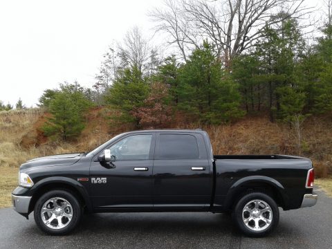 Brilliant Black Crystal Pearl Ram 1500 Laramie Crew Cab 4x4.  Click to enlarge.