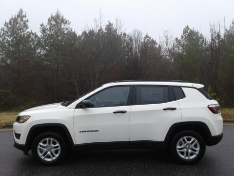 White Jeep Compass Sport.  Click to enlarge.