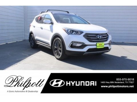 Pearl White Hyundai Santa Fe Sport 2.0T.  Click to enlarge.