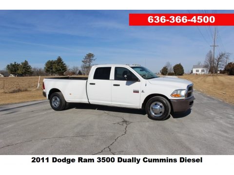 Bright White Dodge Ram 3500 HD ST Crew Cab Dually.  Click to enlarge.