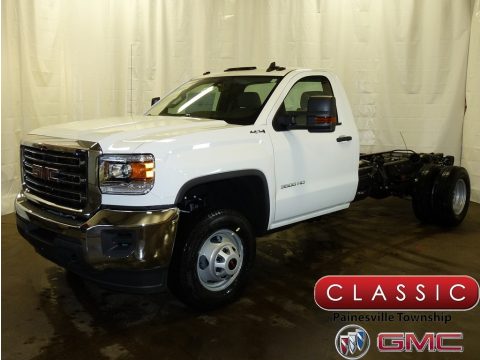Summit White GMC Sierra 3500HD Regular Cab 4x4 Chassis.  Click to enlarge.