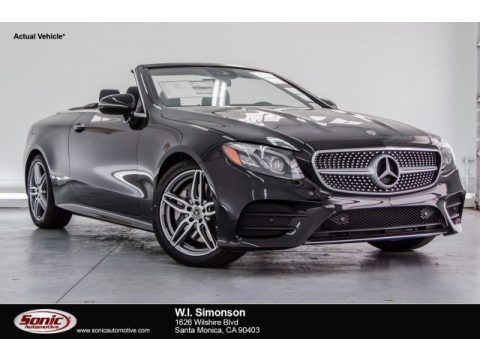 Obsidian Black Metallic Mercedes-Benz E 400 Convertible.  Click to enlarge.