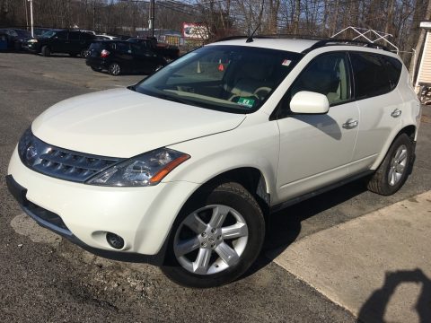 Glacier Pearl White Nissan Murano S AWD.  Click to enlarge.