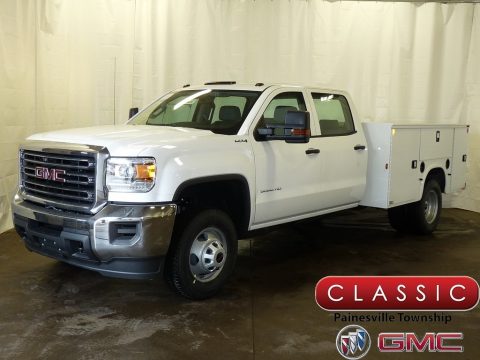 Summit White GMC Sierra 3500HD Crew Cab 4x4 Chassis.  Click to enlarge.
