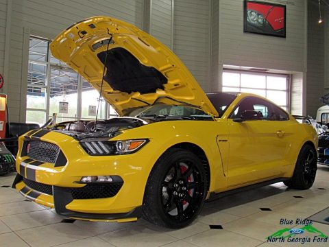 Triple Yellow Ford Mustang Shelby GT350R.  Click to enlarge.