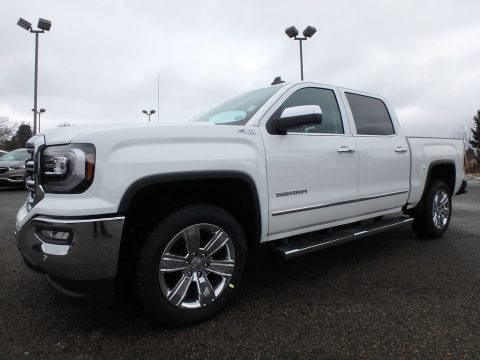 Summit White GMC Sierra 1500 SLT Crew Cab 4WD.  Click to enlarge.