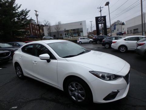 Snowflake White Pearl Mazda MAZDA3 i Sport 4 Door.  Click to enlarge.