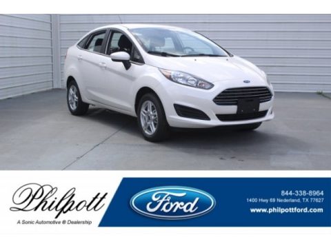 White Platinum Ford Fiesta SE Sedan.  Click to enlarge.