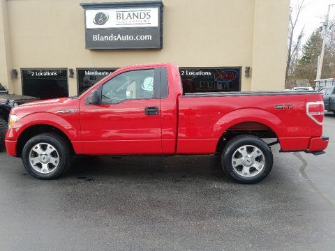 Vermillion Red Ford F150 STX Regular Cab.  Click to enlarge.