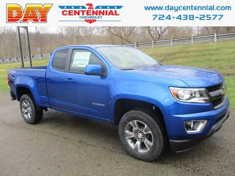 Kinetic Blue Metallic Chevrolet Colorado Z71 Extended Cab 4x4.  Click to enlarge.