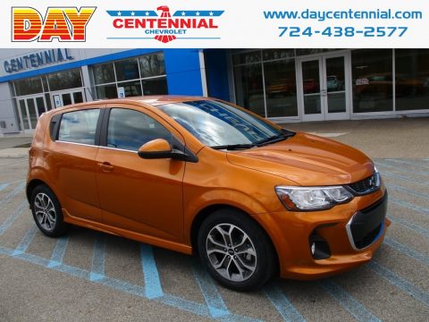 Orange Burst Metallic Chevrolet Sonic LT Hatchback.  Click to enlarge.