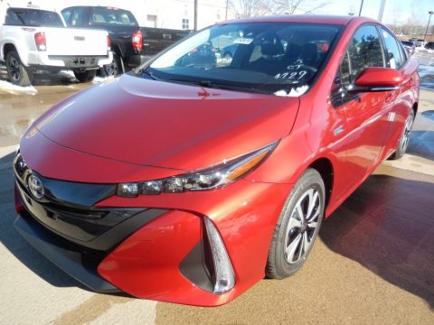 Hypersonic Red Toyota Prius Prime Premium.  Click to enlarge.