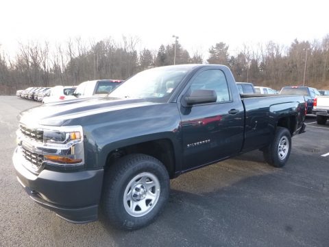 Graphite Metallic Chevrolet Silverado 1500 WT Regular Cab 4x4.  Click to enlarge.