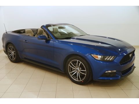 Lightning Blue Ford Mustang EcoBoost Premium Convertible.  Click to enlarge.