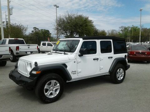 Bright White Jeep Wrangler Unlimited Sport 4x4.  Click to enlarge.