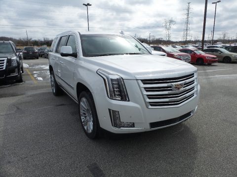 Crystal White Tricoat Cadillac Escalade Platinum 4WD.  Click to enlarge.