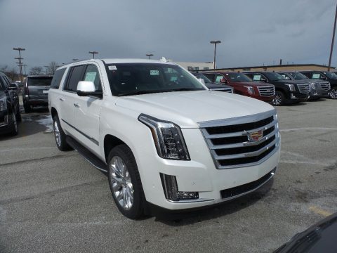 Crystal White Tricoat Cadillac Escalade ESV Luxury 4WD.  Click to enlarge.