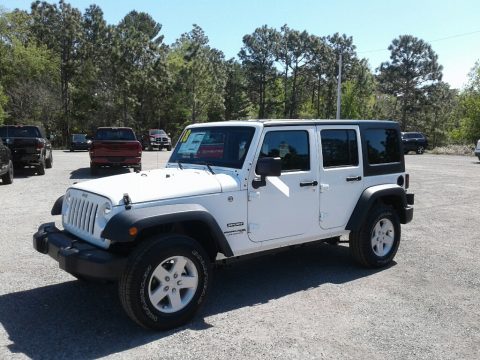 Bright White Jeep Wrangler Unlimited Sport 4x4.  Click to enlarge.