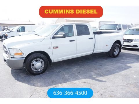 Bright White Dodge Ram 3500 HD ST Crew Cab Dually.  Click to enlarge.