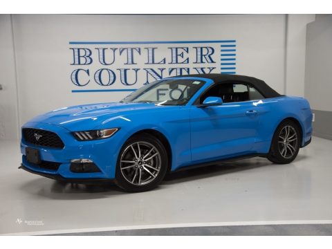 Grabber Blue Ford Mustang EcoBoost Premium Convertible.  Click to enlarge.