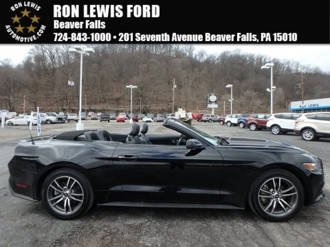 Shadow Black Ford Mustang EcoBoost Premium Convertible.  Click to enlarge.
