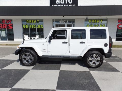 Bright White Jeep Wrangler Unlimited Sahara 4x4.  Click to enlarge.