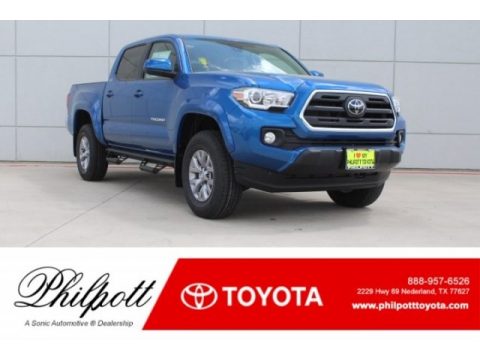 Blazing Blue Pearl Toyota Tacoma SR5 Double Cab 4x4.  Click to enlarge.