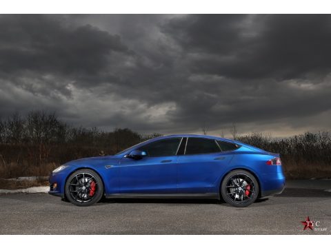 Deep Blue Metallic Tesla Model S P85D Performance.  Click to enlarge.
