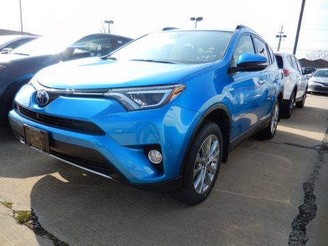 Electric Storm Blue Toyota RAV4 Limited AWD Hybrid.  Click to enlarge.