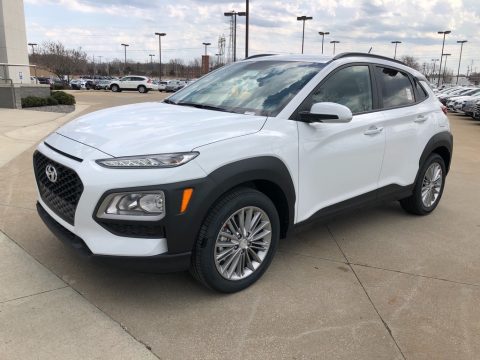 Chalk White Hyundai Kona SEL AWD.  Click to enlarge.