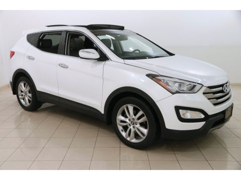 Frost White Pearl Hyundai Santa Fe Sport 2.0T AWD.  Click to enlarge.