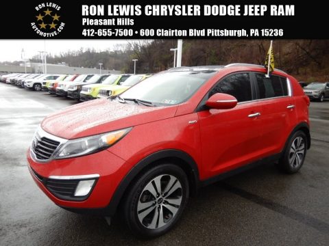 Signal Red Kia Sportage EX AWD.  Click to enlarge.