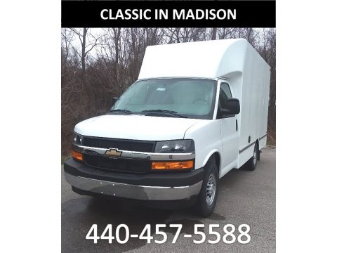 Summit White Chevrolet Express Cutaway 3500 Moving Van.  Click to enlarge.