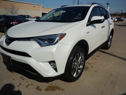 Blizzard White Pearl Toyota RAV4 Limited AWD Hybrid.  Click to enlarge.