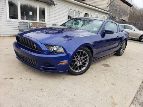 Deep Impact Blue Metallic Ford Mustang V6 Premium Coupe.  Click to enlarge.