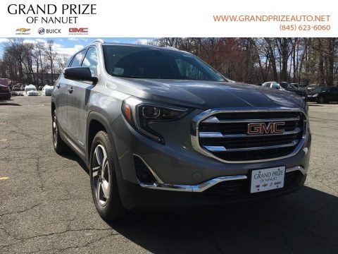 Satin Steel Metallic GMC Terrain SLT AWD.  Click to enlarge.