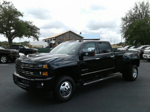 Black Chevrolet Silverado 3500HD LTZ Crew Cab Dual Rear Wheel 4x4.  Click to enlarge.