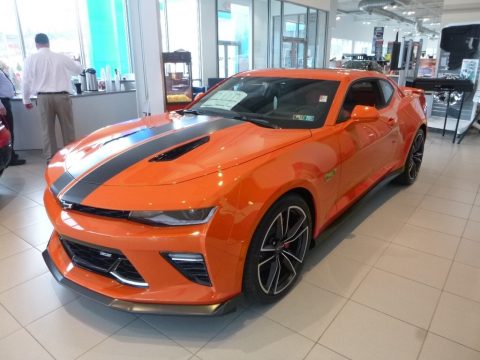 Crush (Orange) Chevrolet Camaro SS Coupe Hot Wheels Package.  Click to enlarge.