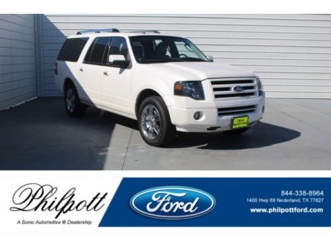 White Platinum Tri-Coat Metallic Ford Expedition EL Limited.  Click to enlarge.