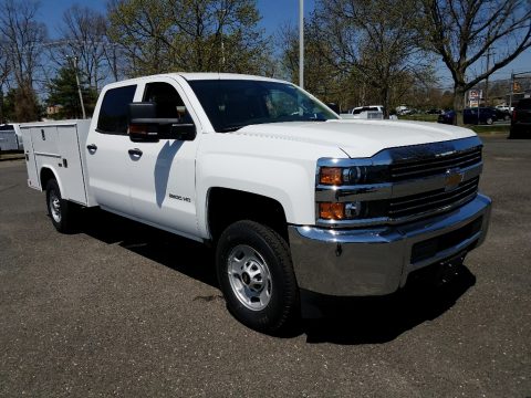 Summit White Chevrolet Silverado 2500HD Work Truck Crew Cab 4x4 Chassis.  Click to enlarge.