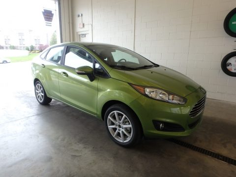 Outrageous Green Ford Fiesta SE Sedan.  Click to enlarge.