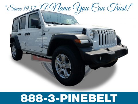 Bright White Jeep Wrangler Unlimited Sport 4x4.  Click to enlarge.