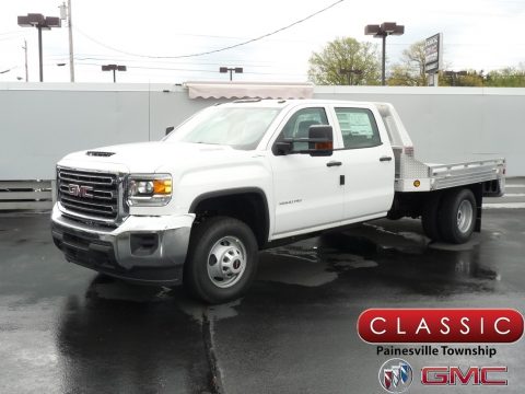 Summit White GMC Sierra 3500HD Crew Cab 4x4 Chassis.  Click to enlarge.