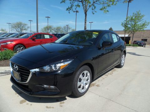 Jet Black Mica Mazda MAZDA3 Sport 4 Door.  Click to enlarge.