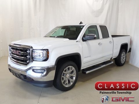 Summit White GMC Sierra 1500 SLT Double Cab 4WD.  Click to enlarge.