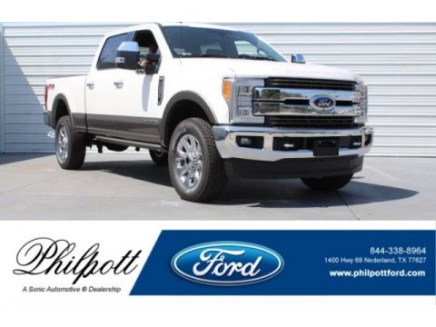 White Platinum Metallic Ford F250 Super Duty King Ranch Crew Cab 4x4.  Click to enlarge.