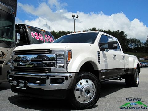 White Platinum Ford F450 Super Duty King Ranch Crew Cab 4x4.  Click to enlarge.