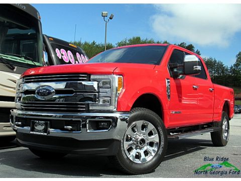 Race Red Ford F250 Super Duty Lariat Crew Cab 4x4.  Click to enlarge.