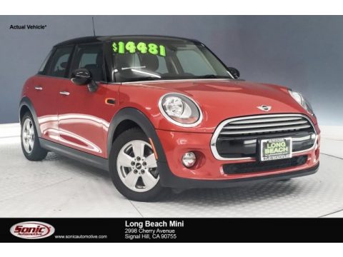 Blazing Red Metallic Mini Cooper Hardtop 4 Door.  Click to enlarge.