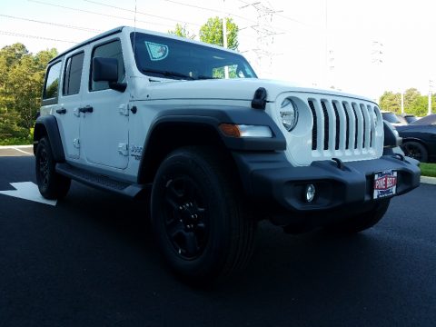Bright White Jeep Wrangler Unlimited Sport 4x4.  Click to enlarge.